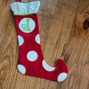 Red Polka Dot Kids Christmas Stocking